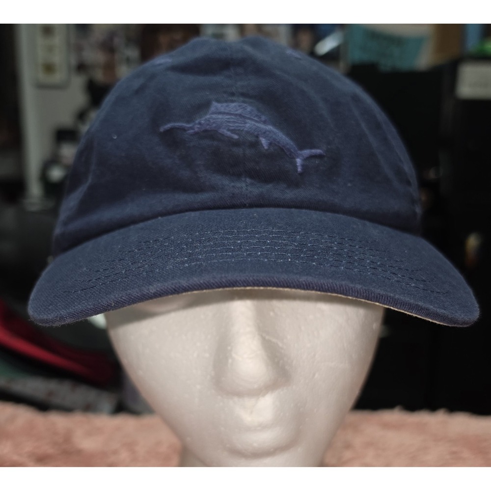 Tommy Bahama Hat Cap Baseball Strap Back Mens  Blue Marlin Fish Twill Casual